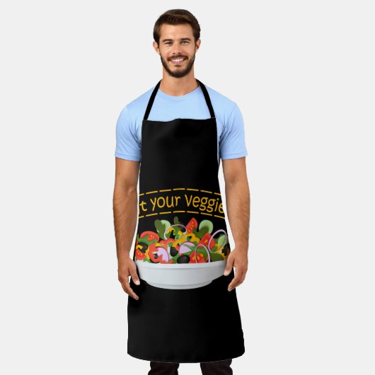 Eet je groenten Quote verse salade mix kom Schort (Gedragen)