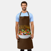 Eet je groenten Quote verse salade mix kom Schort (Gedragen)