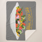 Eet je groenten Quote verse salade mix kom Sherpa Deken (Voorkant)