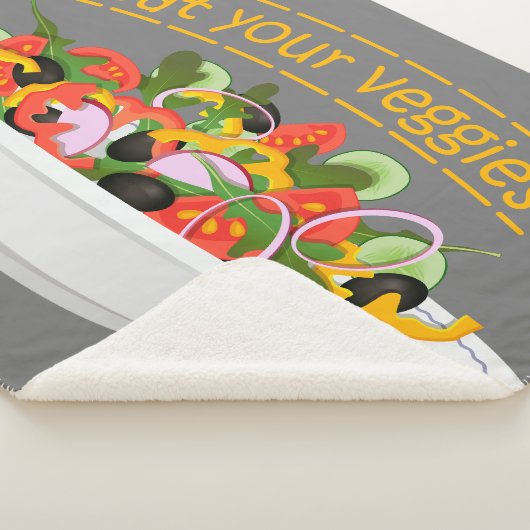 Eet je groenten Quote verse salade mix kom Sherpa Deken (3/4)