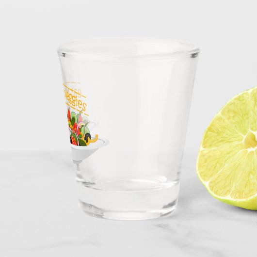Eet je groenten Quote verse salade mix kom Shot Glas (Rechts)