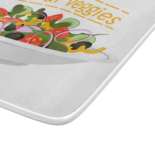 Eet je groenten Quote verse salade mix kom Snijplank (Hoek)