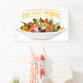 Eet je groenten Quote verse salade mix kom Spandoek (Insitu)