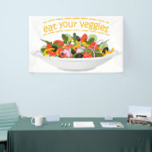 Eet je groenten Quote verse salade mix kom Spandoek (Beurs)