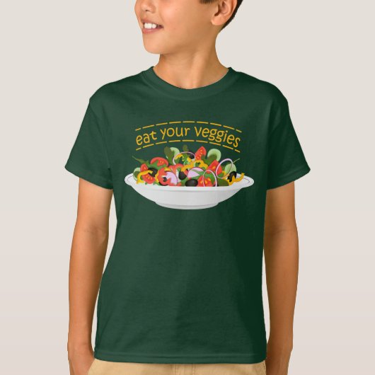 Eet je groenten Quote verse salade mix kom T-shirt (Voorkant)