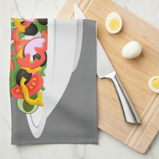 Eet je groenten Quote verse salade mix kom Theedoek (Quarter Fold)