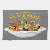 Eet je groenten Quote verse salade mix kom Theedoek (Horizontaal)