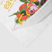 Eet je groenten Quote verse salade mix kom Tissuepapier (Detail)