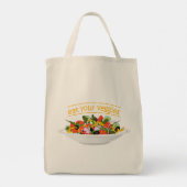 Eet je groenten Quote verse salade mix kom Tote Bag (Achterkant)