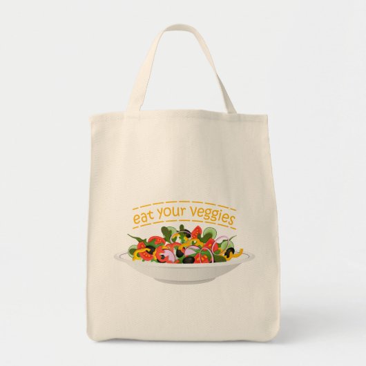Eet je groenten Quote verse salade mix kom Tote Bag (Voorkant)