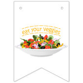 Eet je groenten Quote verse salade mix kom Vlaggetjes (Tweede vlag)