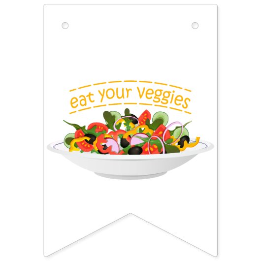 Eet je groenten Quote verse salade mix kom Vlaggetjes (Eerste vlag)