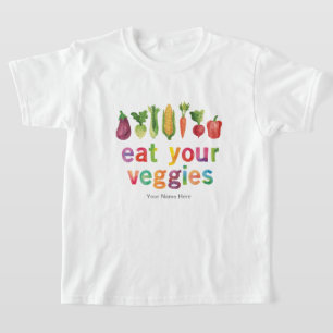Eet Je Groenten Regenboog Kleuren Gezonde Kinderen T-shirt