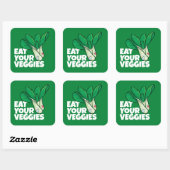  Eet je groenten - Sla Vierkante Sticker (Vel)