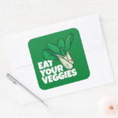  Eet je groenten - Sla Vierkante Sticker (Envelop)