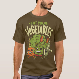 Eet je groenten Vegan grappig vegetarisch groenten T-shirt