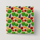 Eet je groenten vierkante button 5,1 cm (Voorkant)