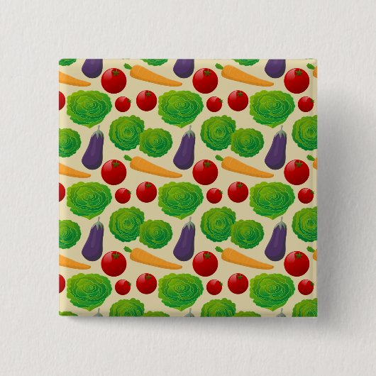 Eet je groenten vierkante button 5,1 cm (Voorkant)