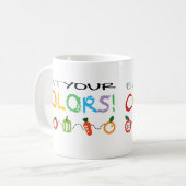 Eet je kleuren! koffiemok (Voorkant links)