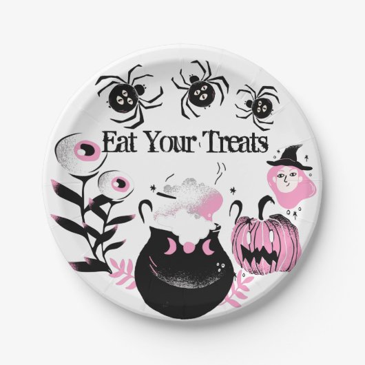 Eet je lekkerste heks Halloween feest Papieren Bordje (Voorkant)