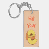 Eet je perziken sleutelhanger (Voorkant Links)
