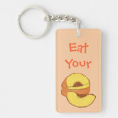 Eet je perziken sleutelhanger (Voorkant)