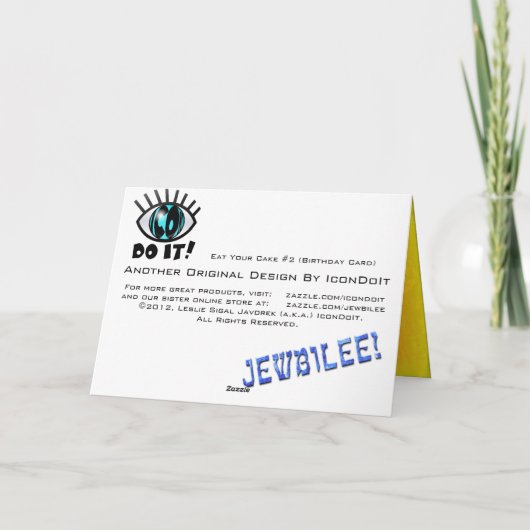 Eet je taart #2 (Verjaardag Kaart) Kaart (Achterkant)