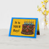 Eet je taart #2 (Verjaardag Kaart) Kaart (Gele Bloem)