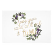 Eet je taart en eet hem op twee achtergrond foto afdruk (Voorkant)