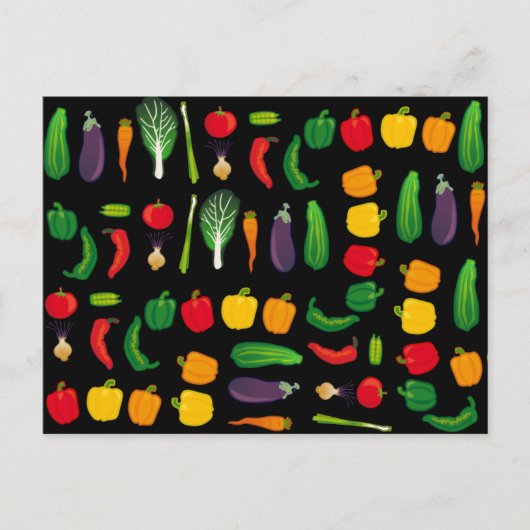 Eet je vegetgies Briefkaart met meerdere groenten (Voorkant)