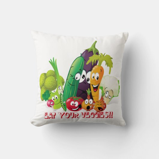 Eet je veggies American MoJo Pillow Kussen (Voorkant)