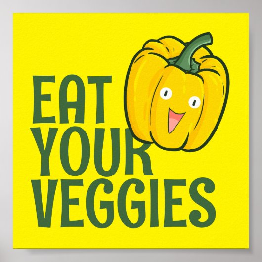  eet je Veggies - Bell Pepper versie Poster (Voorkant)
