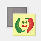 Eet je Veggies Hot Chili Jalapeño Koelkast Magneet (Voorkant / Achterkant)