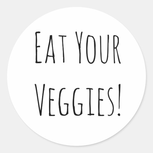 Eet je Veggies! Ronde Sticker (Voorkant)