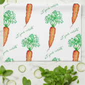 Eet je wortels waterverf  theedoek (Gevouwen)