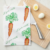 Eet je wortels waterverf  theedoek (Quarter Fold)