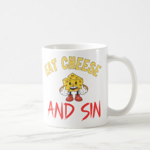 Eet kaas en zon, grappige kaas Ik hou van kaas t-s Koffiemok