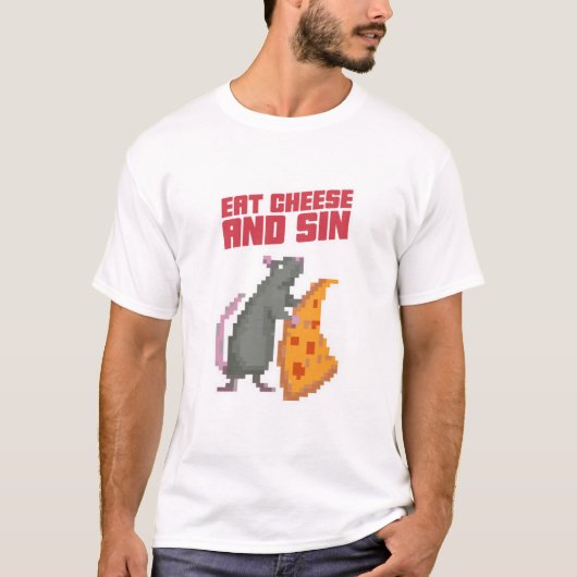 Eet kaas en zondig t-shirt (Voorkant)