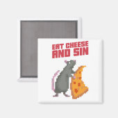 Eet kaas en zonne magneet (Voorkant / Achterkant)
