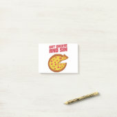 Eet kaas en zonne post-it® notes (Op bureau)