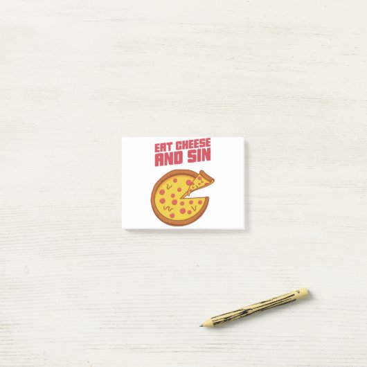 Eet kaas en zonne post-it® notes (Op bureau)