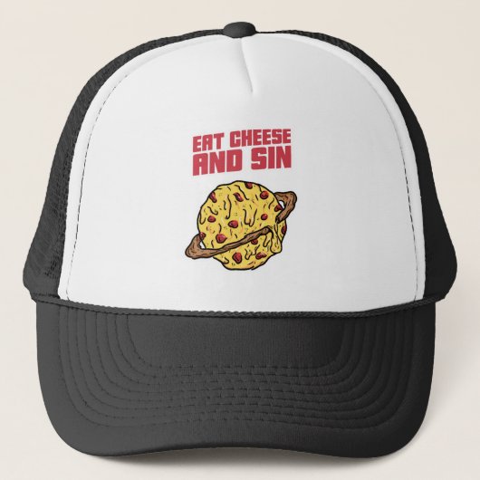 Eet kaas en zonne trucker pet (Voorkant)