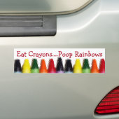 Eet kleurpotloden bumpersticker (Op auto)