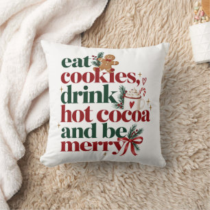 Eet koekjes drink hete choco wees vrolijk kerstmis kussen