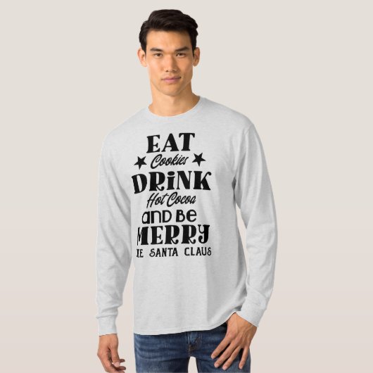 Eet koekjes drink warme cacao Mannen hoes T-shirt (Voorkant volledig)