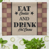 Eet koekjes en Drink warme cacao - primitieve stij Theedoek (Gevouwen)