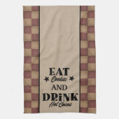 Eet koekjes en Drink warme cacao - primitieve stij Theedoek (Verticaal)