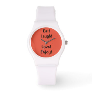 Eet! Lach! Liefs!...Quote Sportief Silicon Horloge