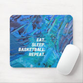 Eet. Leef, basketbal. Herhaal. Muismat (Met muis)