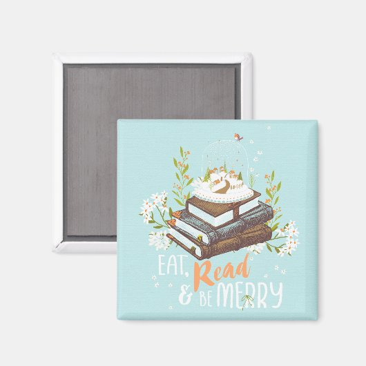 Eet Lees en wees Merry 2 Magneet (Voorkant / Achterkant)